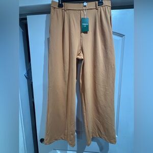 NWT Halara wide leg dress pants saturated orange color size large